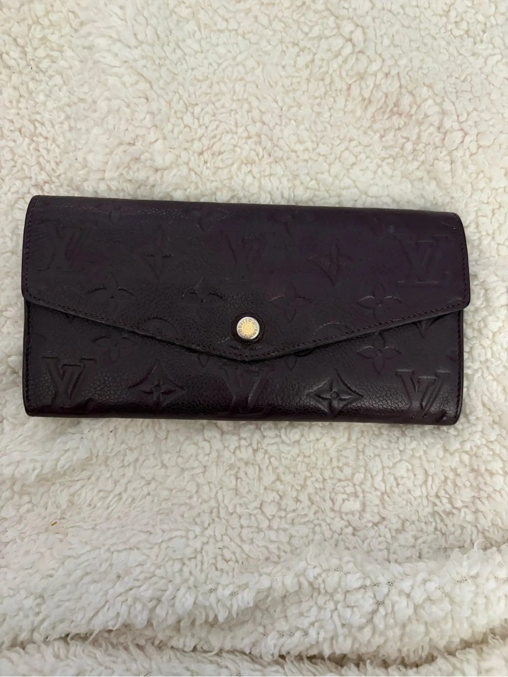 Louis Vuitton Plum Embossed Monogram Envelope Wallet